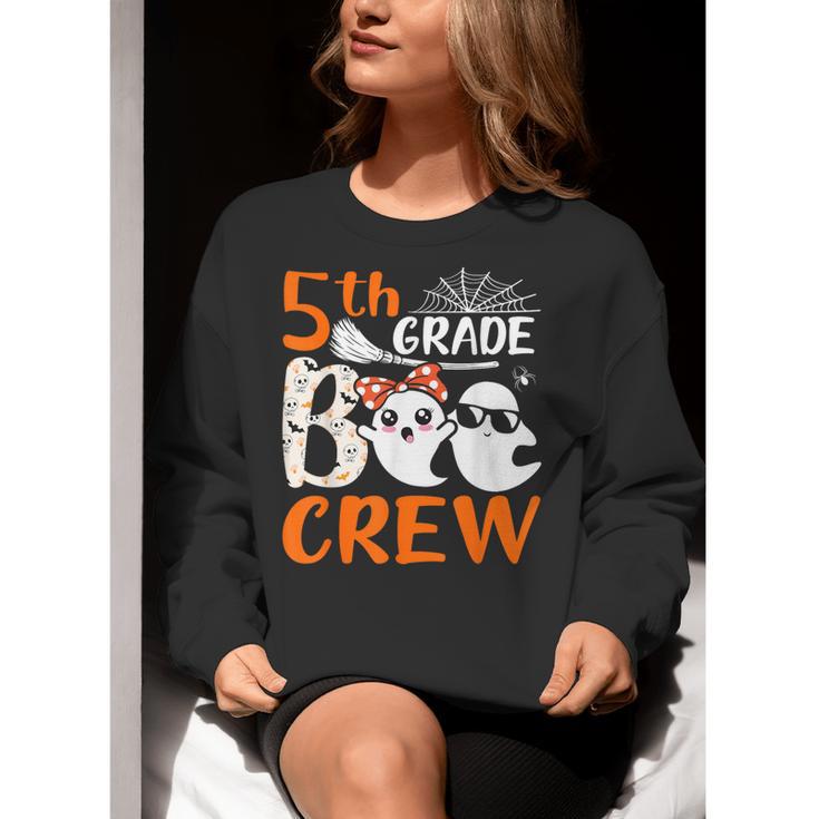 5th Grade Boo Crew Teachers Students Ghost Halloween Women Crewneck Sweatshirt, funny gift
