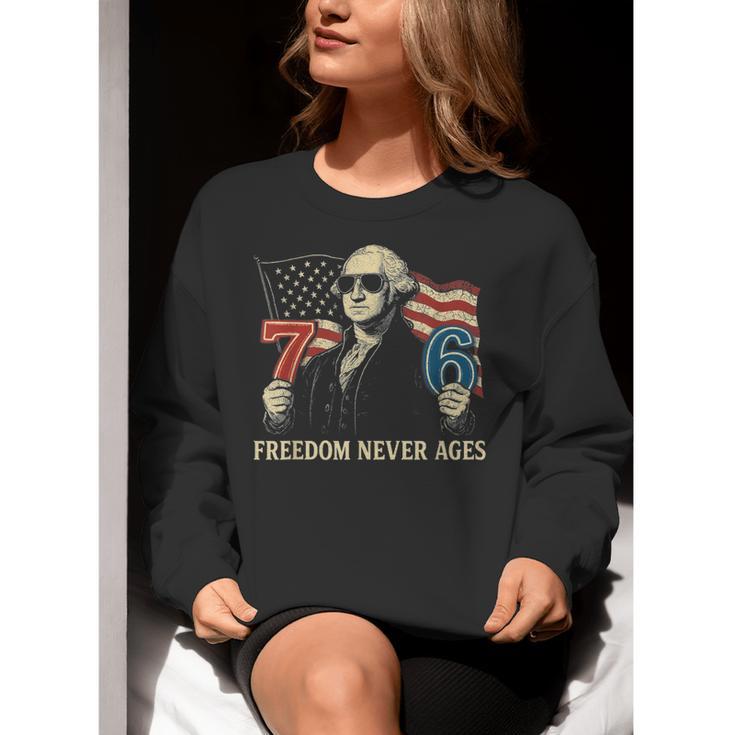 6-7 7-6 George Washington Freedom For Teachers Women Crewneck Sweatshirt, funny gift
