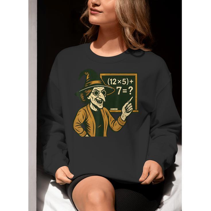67 Teacher Halloween Witch Six Seven Meme Brainrot Math Joke Women Crewneck Sweatshirt, funny gift