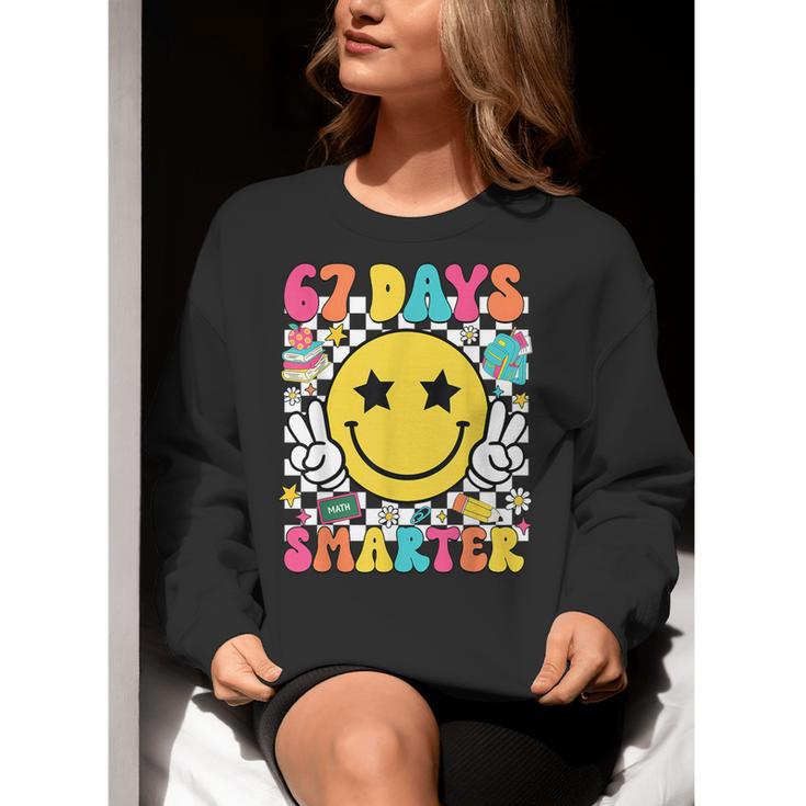 67th Day Of School Shirt 67 Days Smarter Teacher Boy Girls Women Crewneck Sweatshirt, funny gift