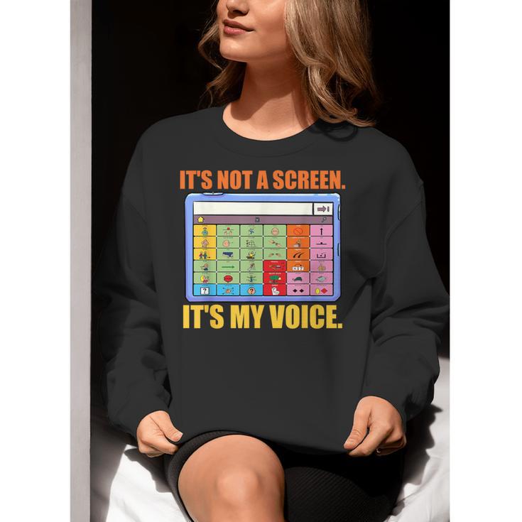 AAC Awareness AAC Teacher It's Not A Screen It's My Voice Men Women Women Crewneck Sweatshirt, funny gift
