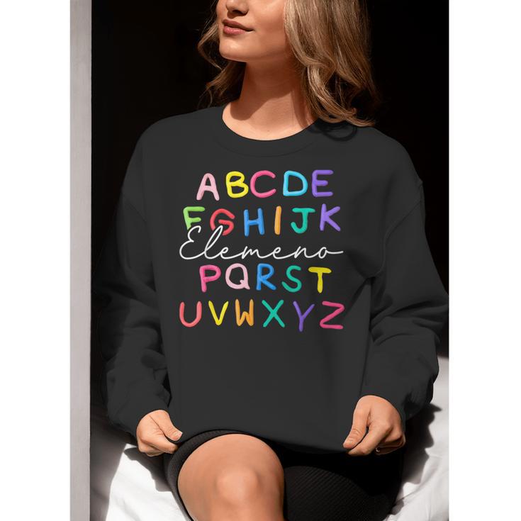 ABC Elemeno Kindergarten Teacher Boy Girl Kid Back To School Women Crewneck Sweatshirt, funny gift