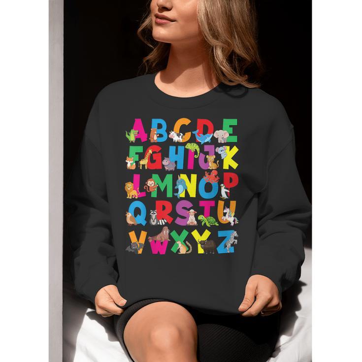 Alphabet Animals ABCs Zoo Kids Boys Girls Teacher Women Crewneck Sweatshirt, funny gift