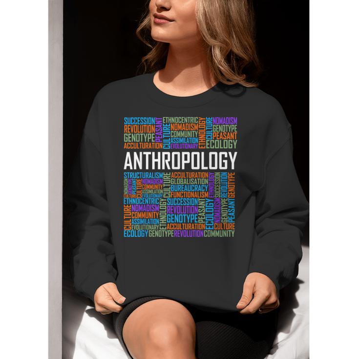 Anthropology Words Anthropologist Teacher Women Crewneck Sweatshirt, funny gift