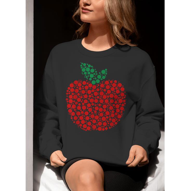 Apple Dot Pattern Art Teacher Appreciation Men Women Humor Women Crewneck Sweatshirt, funny gift Apple Dot Pattern Art Teacher Appreciation Men Women Humor Women Crewneck Sweatshirt, funny gift