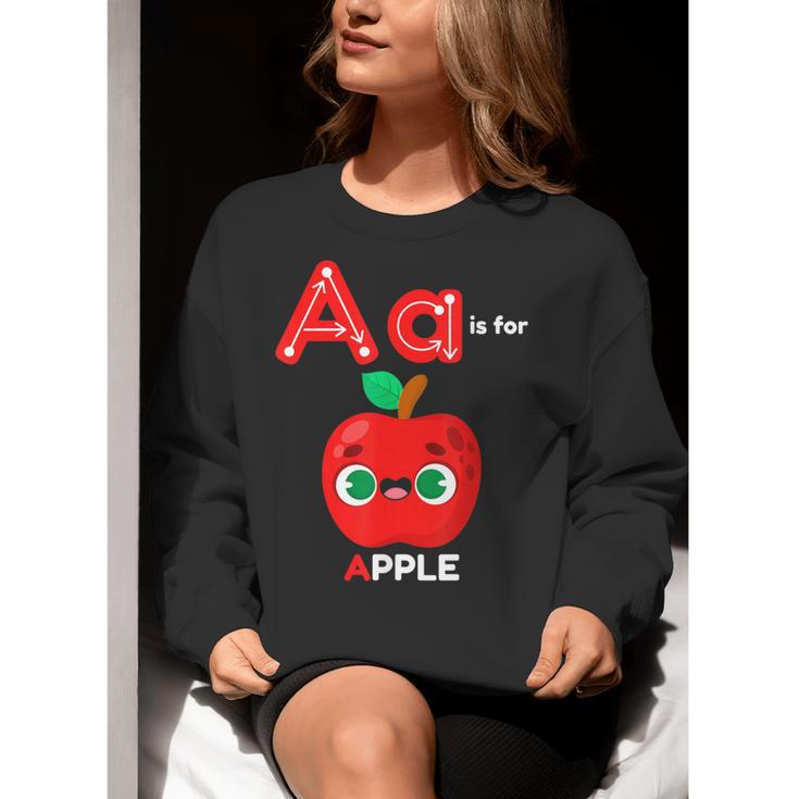 A Is For Apple Pre-K Kindergarten Teacher Student Women Crewneck Sweatshirt, funny gift A Is For Apple Pre-K Kindergarten Teacher Student Women Crewneck Sweatshirt, funny gift
