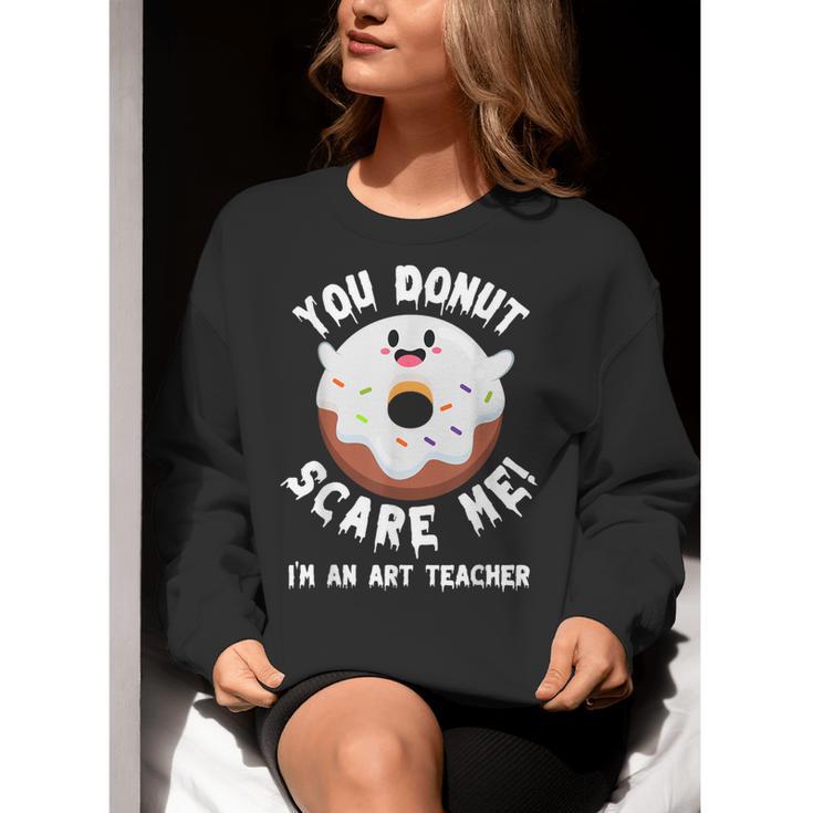 Art Teacher Halloween Donut Lover Costume Kawaii Monster Women Crewneck Sweatshirt, funny gift