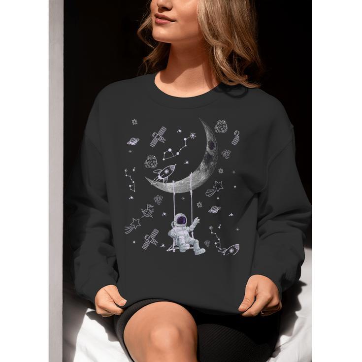 Astronaut Purple Moon Swing NASA Space Science Teacher Women Crewneck Sweatshirt, Science Teacher Sweatshirts, funny gift Astronaut Purple Moon Swing NASA Space Science Teacher Women Crewneck Sweatshirt, Science Teacher Sweatshirts, funny gift