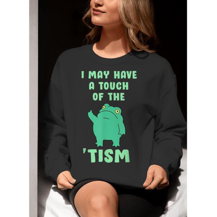 Autism Awareness Neurodiversity Teacher Frog I May Have A Touch Of The Tism Neurodivergent Small Women Crewneck Sweatshirt, funny gift Autism Awareness Neurodiversity Teacher Frog I May Have A Touch Of The Tism Neurodivergent Small Women Crewneck Sweatshirt, funny gift
