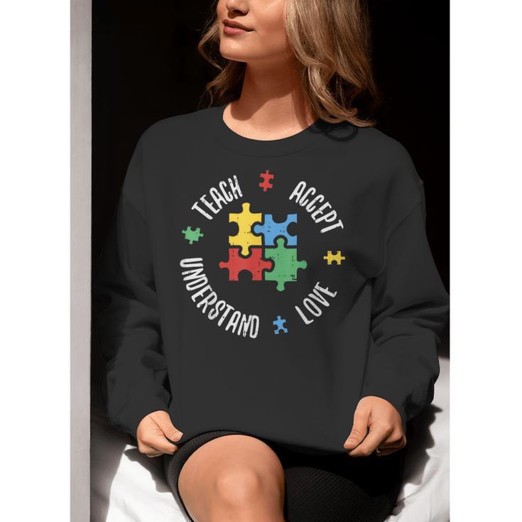 Autism Awareness Teacher Shirt Teach Accept Understand Love Women Crewneck Sweatshirt, funny gift Autism Awareness Teacher Shirt Teach Accept Understand Love Women Crewneck Sweatshirt, funny gift