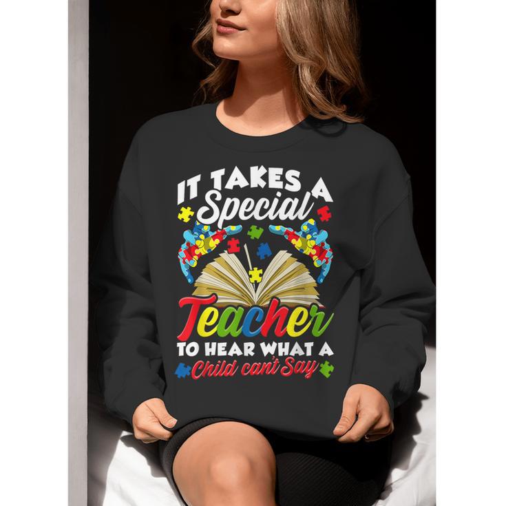 Autism Awareness Teacher Shirts It Takes A Special Teacher Women Crewneck Sweatshirt, funny gift Autism Awareness Teacher Shirts It Takes A Special Teacher Women Crewneck Sweatshirt, funny gift