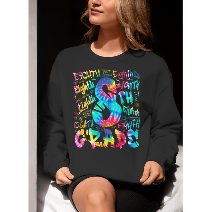 Back To School Eighth 8th Grade Tie Dye Typography Teacher Women Crewneck Sweatshirt, funny gift Back To School Eighth 8th Grade Tie Dye Typography Teacher Women Crewneck Sweatshirt, funny gift