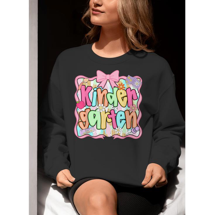 Back To School Kindergarten Preppy Teacher Girl Women Crewneck Sweatshirt, funny gift Back To School Kindergarten Preppy Teacher Girl Women Crewneck Sweatshirt, funny gift