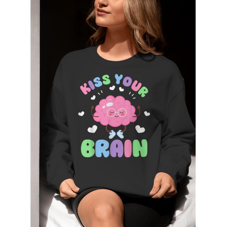 Back To School Kiss Your Brain Cute Teacher Appreciation Women Crewneck Sweatshirt, funny gift Back To School Kiss Your Brain Cute Teacher Appreciation Women Crewneck Sweatshirt, funny gift