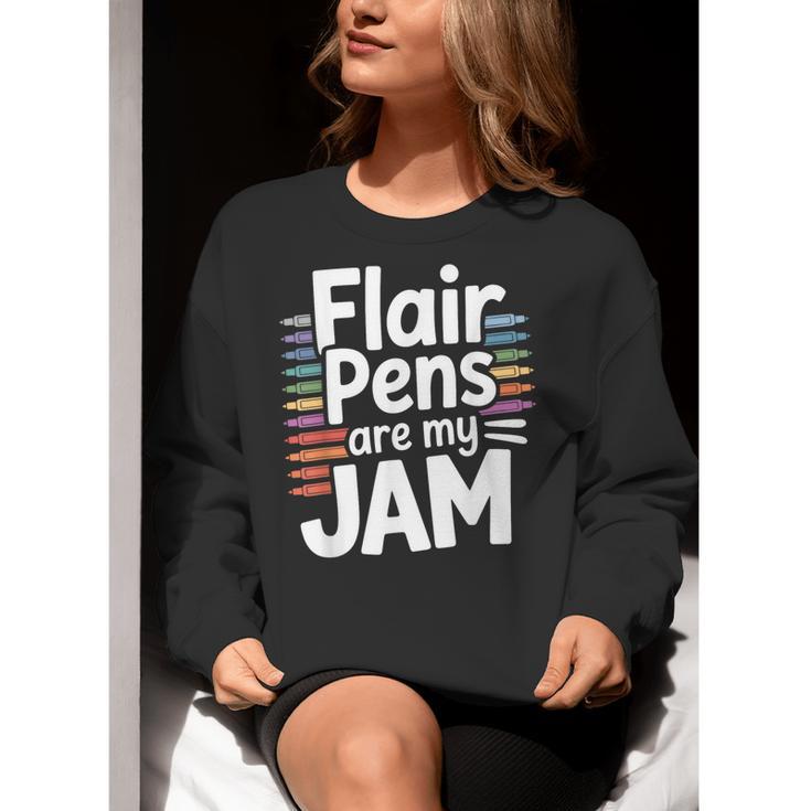 Back To School Teacher Flair Pens Are My Jam Women Crewneck Sweatshirt, funny gift Back To School Teacher Flair Pens Are My Jam Women Crewneck Sweatshirt, funny gift