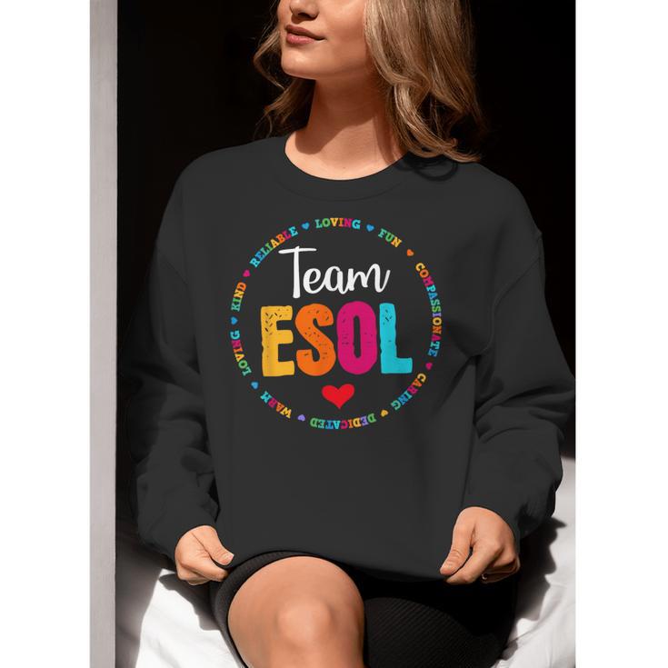 Back To School Teachers Crew Students Team ESOL Teacher Women Crewneck Sweatshirt, funny gift