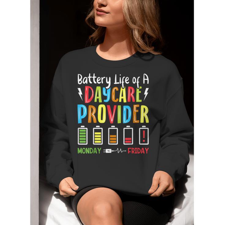 Battery Life Of Daycare Provider Childcare Teacher Women Crewneck Sweatshirt, funny gift Battery Life Of Daycare Provider Childcare Teacher Women Crewneck Sweatshirt, funny gift