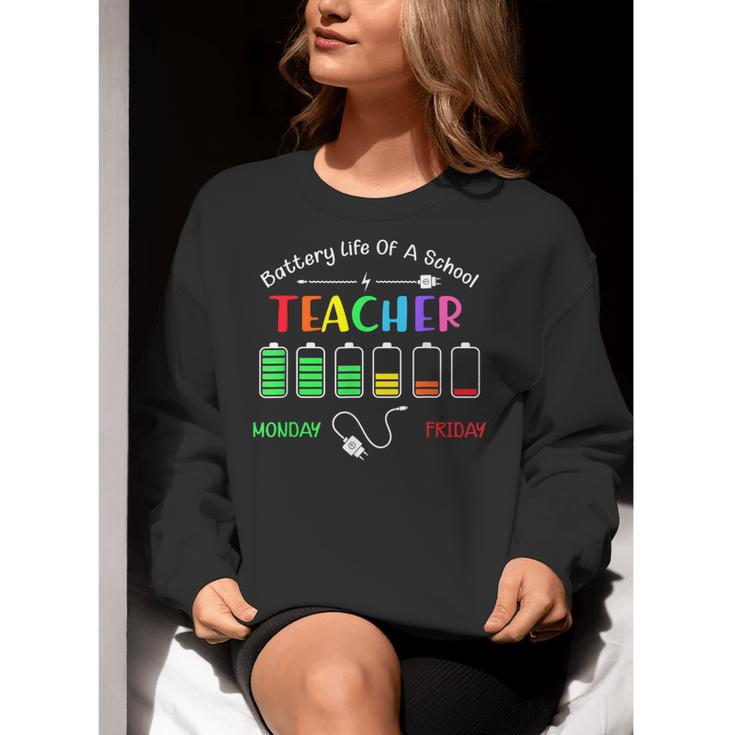Battery Life Of A School Teacher Monday To Friday For Men Women Women Crewneck Sweatshirt, funny gift
