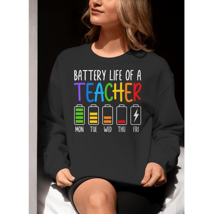 Battery Life Of A Teacher School Teacher Appreciation Women Crewneck Sweatshirt, funny gift Battery Life Of A Teacher School Teacher Appreciation Women Crewneck Sweatshirt, funny gift
