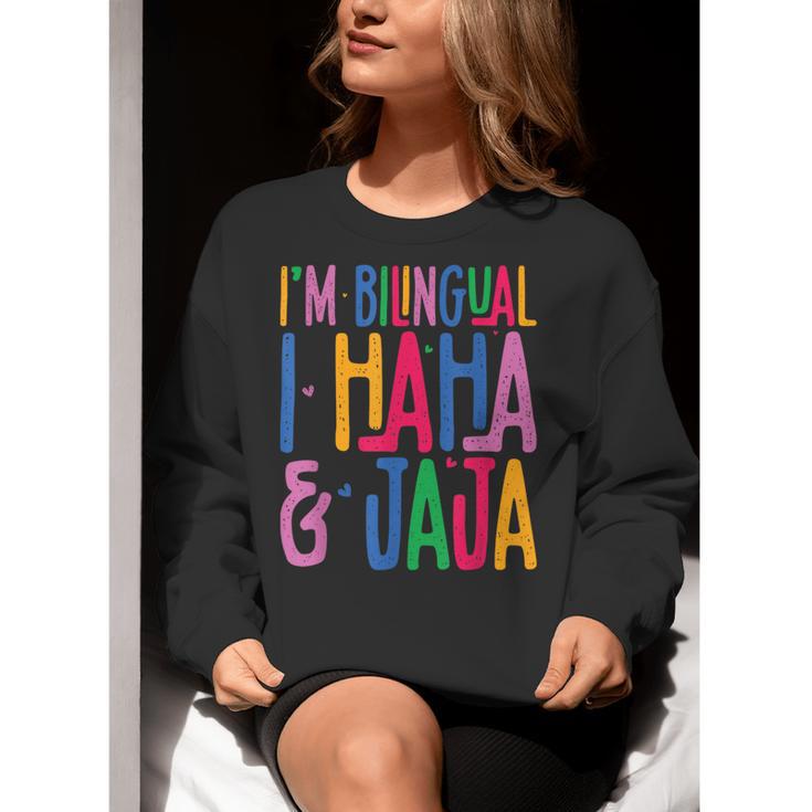 I Am Bilingual I Haha And Jaja Latina Latino Spanish Teacher Women Crewneck Sweatshirt, funny gift I Am Bilingual I Haha And Jaja Latina Latino Spanish Teacher Women Crewneck Sweatshirt, funny gift