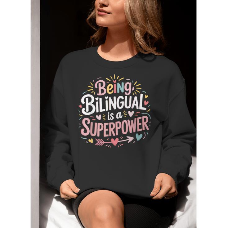 Being Bilingual Is A Superpower ESL Teacher School Women Crewneck Sweatshirt, Esl Teacher Sweatshirts, funny gift Being Bilingual Is A Superpower ESL Teacher School Women Crewneck Sweatshirt, Esl Teacher Sweatshirts, funny gift