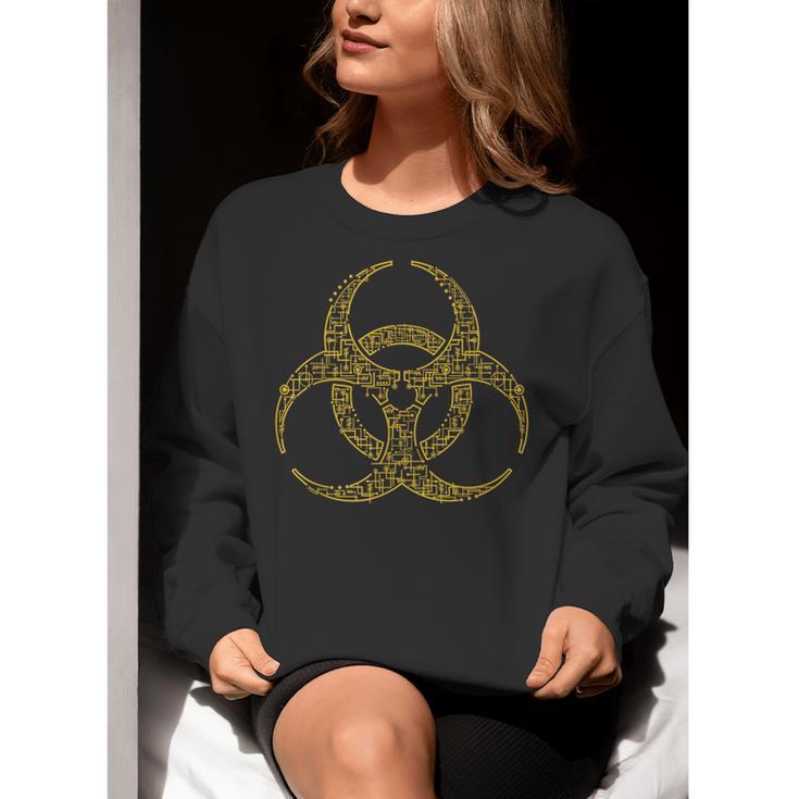 Bioengineering Biology Teacher Toxic Symbol Biohazard For Men Women Girls Kids Women Crewneck Sweatshirt, funny gift