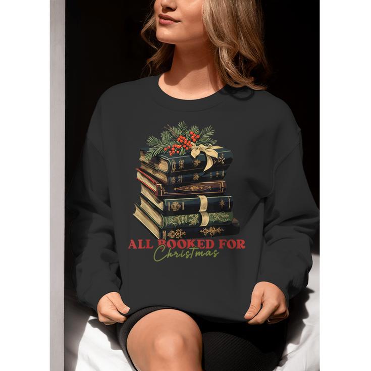 All Booked For Christmas Christmas Book Tree For Teacher For Men Women Kids Women Crewneck Sweatshirt, funny gift All Booked For Christmas Christmas Book Tree For Teacher For Men Women Kids Women Crewneck Sweatshirt, funny gift