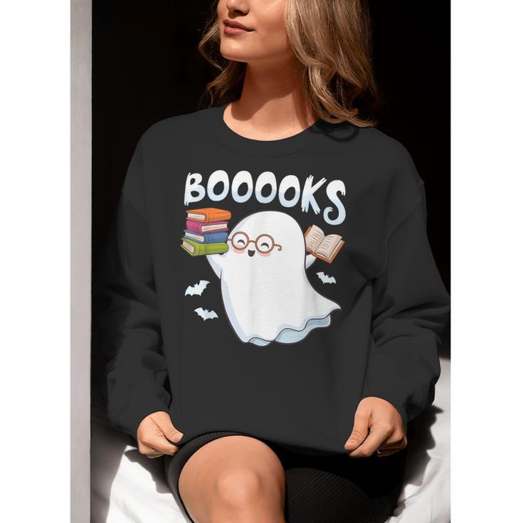 Books Halloween Librarian Teacher Reader Reading Book Lover Women Crewneck Sweatshirt, funny gift