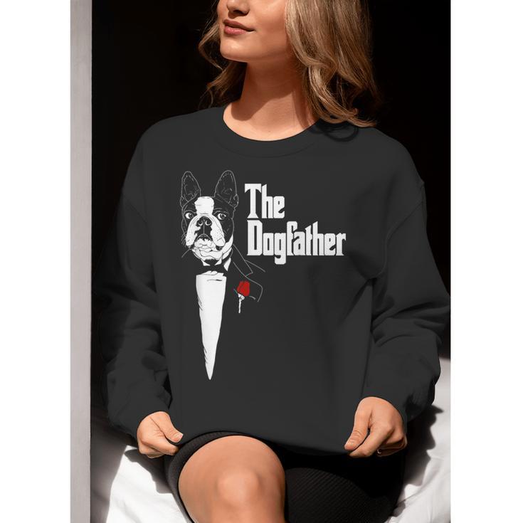 Boston Terrier Dad The DogFather Shirt Boston Terrier Women Crewneck Sweatshirt, Boston Terrier Dad Sweatshirts, funny gift