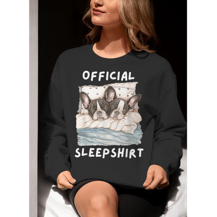 Boston Terrier Dog Official Sleepshirt Pajamas Nightgown Men Women Girls Kids Women Crewneck Sweatshirt, funny gift