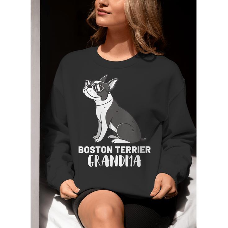 Boston Terrier Dog Owner Grandma Women Crewneck Sweatshirt, funny gift