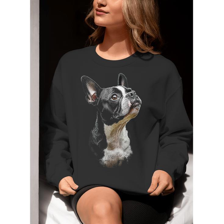 Boston Terrier Dog Graphic Pet Art Boston Terrier For Men Women Kids Women Crewneck Sweatshirt, funny gift