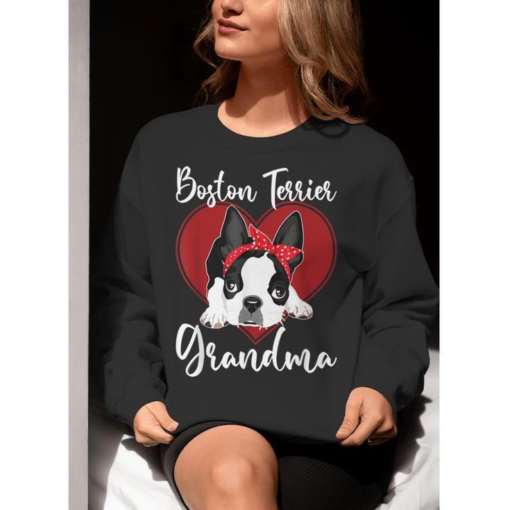 Boston Terrier Grandma Dog Owner Boston Terrier For Men Women Women Crewneck Sweatshirt, funny gift