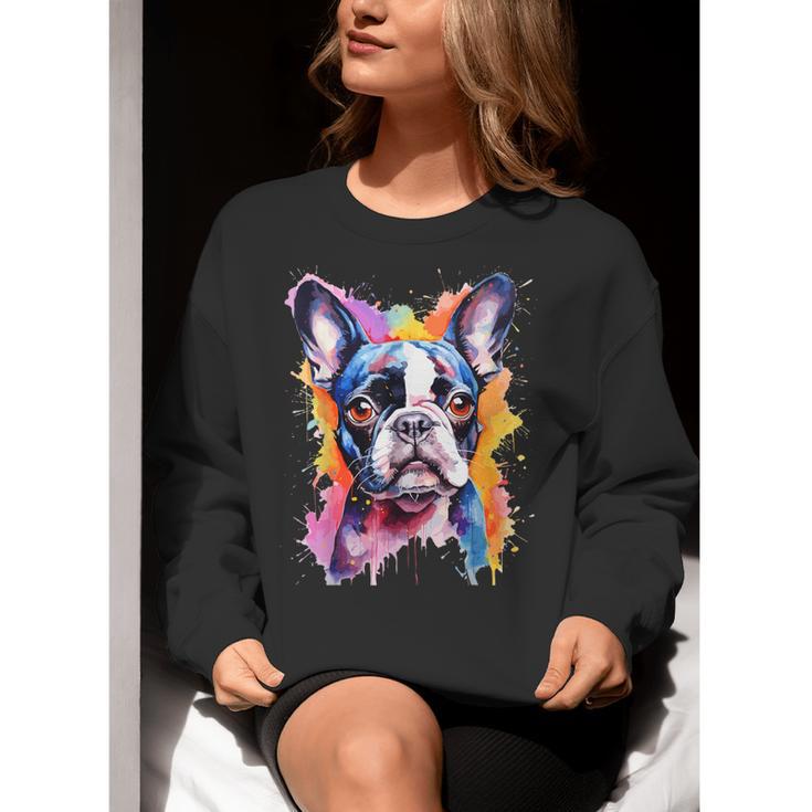 Boston Terrier Lover Pop Art Color Boston Terrier Dog For Men Women Girls Kids Women Crewneck Sweatshirt, funny gift