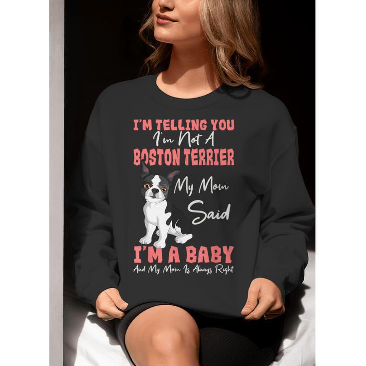 Boston Terrier Mom American Gentleman Dog Lover Mother's Day Women Crewneck Sweatshirt, Boston Terrier Mom Sweatshirts, American Boston Terrier Sweatshirts, funny gift