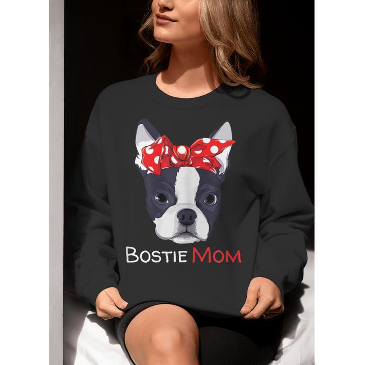 Boston Terrier Mom Bostie Women Girls Women Crewneck Sweatshirt, Boston Terrier Mom Sweatshirts, funny gift