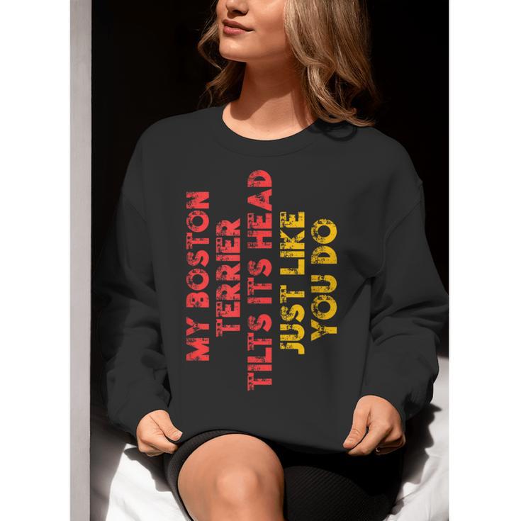 Boston Terrier Mom Dad Dog Lover Owner Women Men Women Crewneck Sweatshirt, Boston Terrier Mom Sweatshirts, Boston Terrier Dad Sweatshirts, funny gift