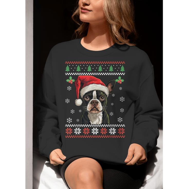 Boston Terrier Ugly Christmas Sweater Xmas For Adults Kids Women Crewneck Sweatshirt, Boston Terrier Christmas Sweatshirts, funny gift