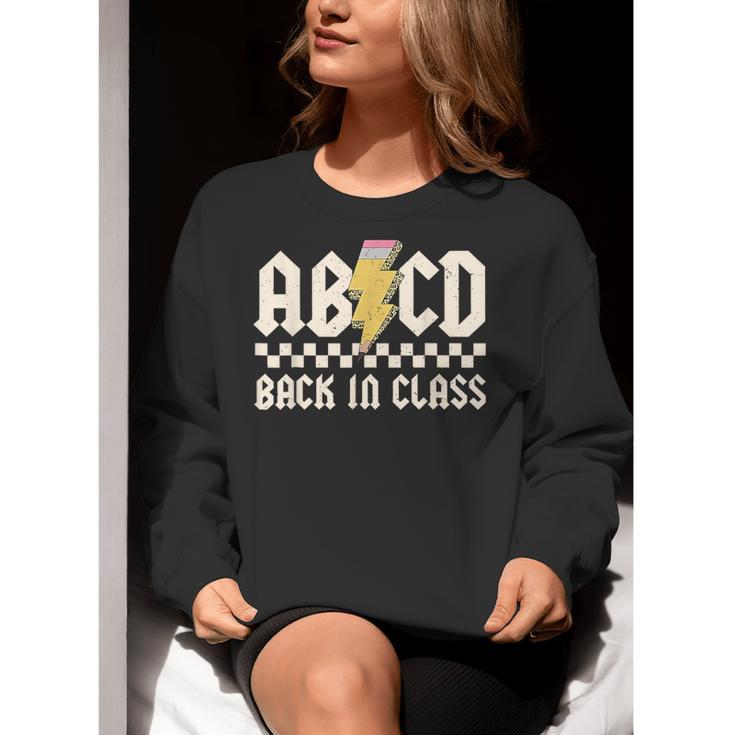 Boys Girls Teachers Rock Back To School ABCD Back In Class Women Crewneck Sweatshirt, funny gift Boys Girls Teachers Rock Back To School ABCD Back In Class Women Crewneck Sweatshirt, funny gift