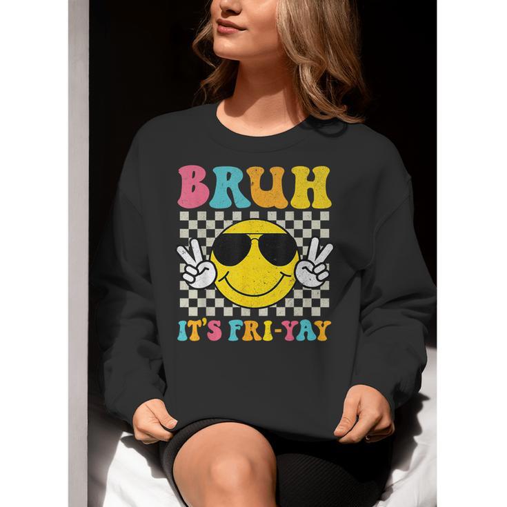 Bruh It's Fri-Yay Friday Weekend Smile Face Teacher Student Women Crewneck Sweatshirt, funny gift Bruh It's Fri-Yay Friday Weekend Smile Face Teacher Student Women Crewneck Sweatshirt, funny gift