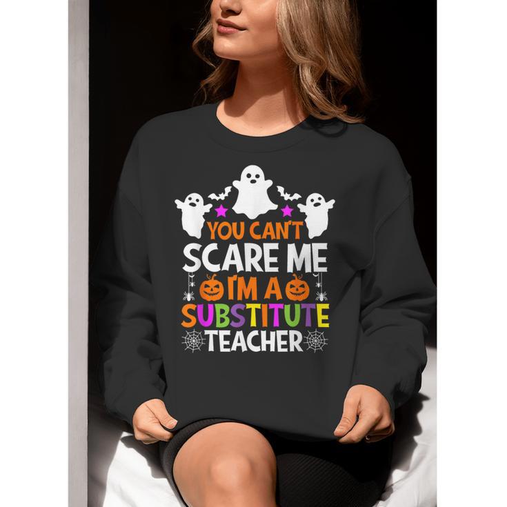 You Can't Scare Me I'm A Substitute Teacher Shirt Halloween Women Crewneck Sweatshirt, funny gift You Can't Scare Me I'm A Substitute Teacher Shirt Halloween Women Crewneck Sweatshirt, funny gift
