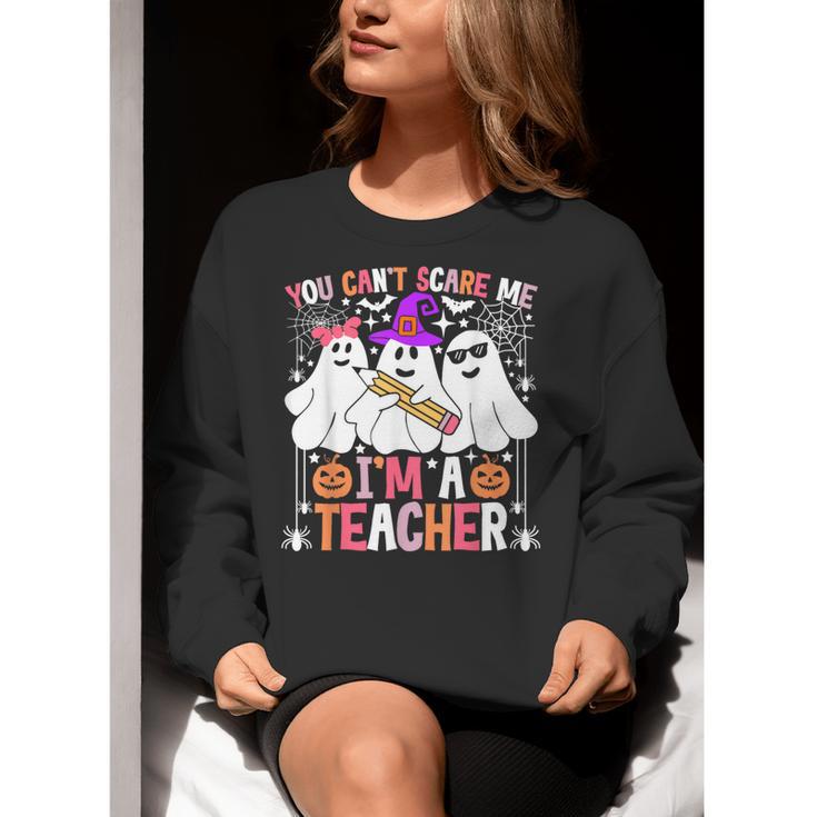 You Can't Scare Me I'm A Teacher Halloween Women Crewneck Sweatshirt, funny gift
