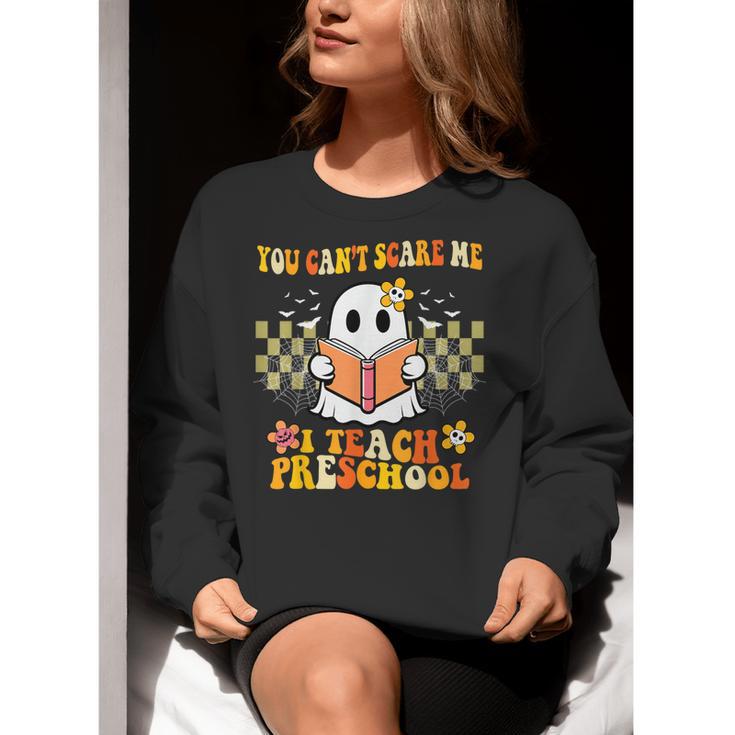 You Can't Scare Me I Teach Preschool Ghost Halloween Teacher Women Crewneck Sweatshirt, funny gift You Can't Scare Me I Teach Preschool Ghost Halloween Teacher Women Crewneck Sweatshirt, funny gift