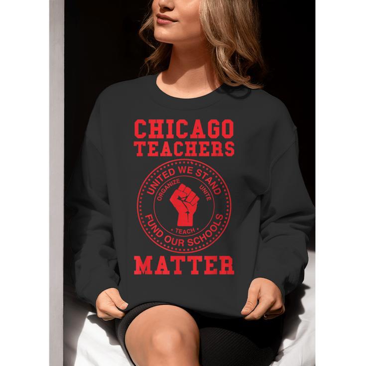 Chicago Teachers Matter Support Union Education Red For Ed Women Crewneck Sweatshirt, funny gift Chicago Teachers Matter Support Union Education Red For Ed Women Crewneck Sweatshirt, funny gift
