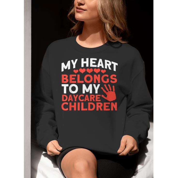 Childcare My Heart Belongs To Children Daycare Teacher Men Women Women Crewneck Sweatshirt, funny gift