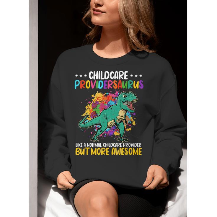 Childcare Providersaurus Daycare Teachers Women Crewneck Sweatshirt, funny gift