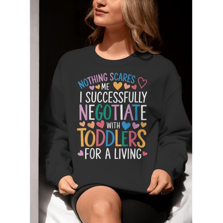 Childcare Teacher Negotiate With Toddlers Daycare Provider Women Crewneck Sweatshirt, funny gift Childcare Teacher Negotiate With Toddlers Daycare Provider Women Crewneck Sweatshirt, funny gift