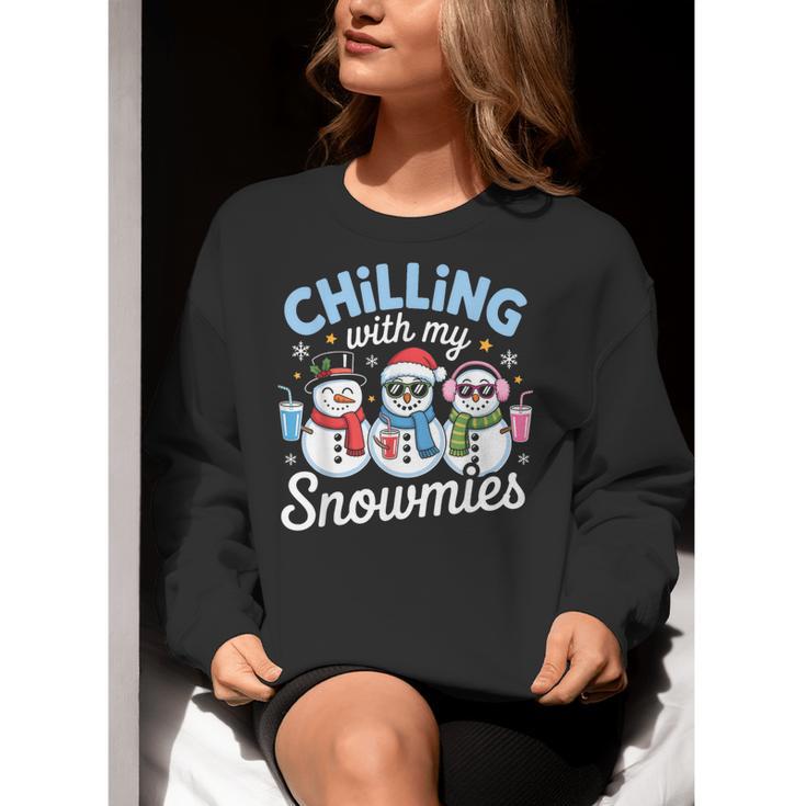 Chillin With My Snowmie Women Christmas Snowman Teacher Snow Women Crewneck Sweatshirt, funny gift Chillin With My Snowmie Women Christmas Snowman Teacher Snow Women Crewneck Sweatshirt, funny gift