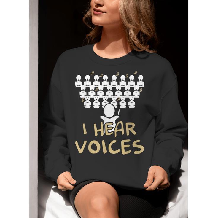 Choir Teacher Shirt I Hear Voices Chorister Tee Women Crewneck Sweatshirt, funny gift