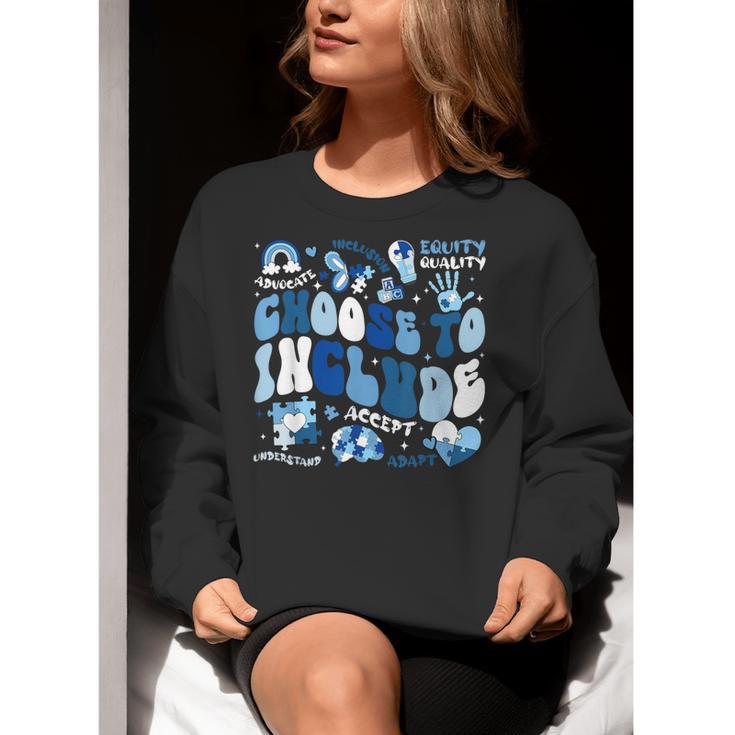 Choose To Include Inclusion Matters Autism Awareness Teacher Women Crewneck Sweatshirt, funny gift